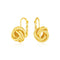 14k Yellow Gold Textured Love Knot Earrings